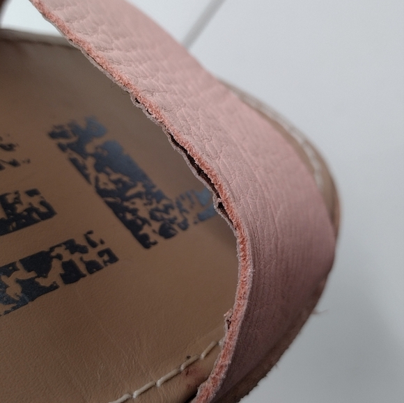 Sorel Ella Pink Leather Canvas Cross Strappy Slip On Flat Sandals Sz 8.5 - Picture 12 of 13